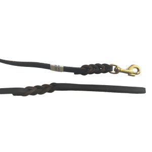 Fettleder - Correa Trenzada Piel Marrón 11mm Mosquetón Dorado