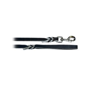 Leash, "Fettleder" black, 16mm 100cm