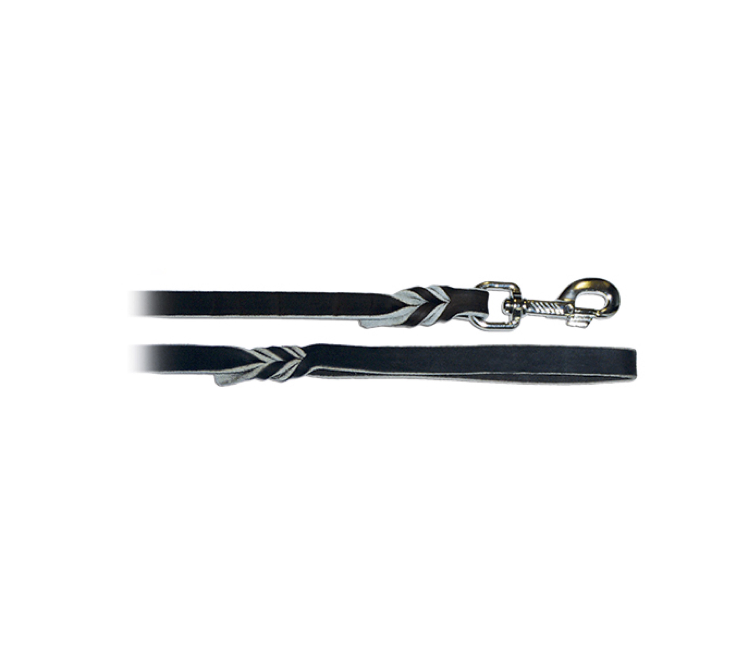 Leash, "Fettleder" black, 16mm 100cm