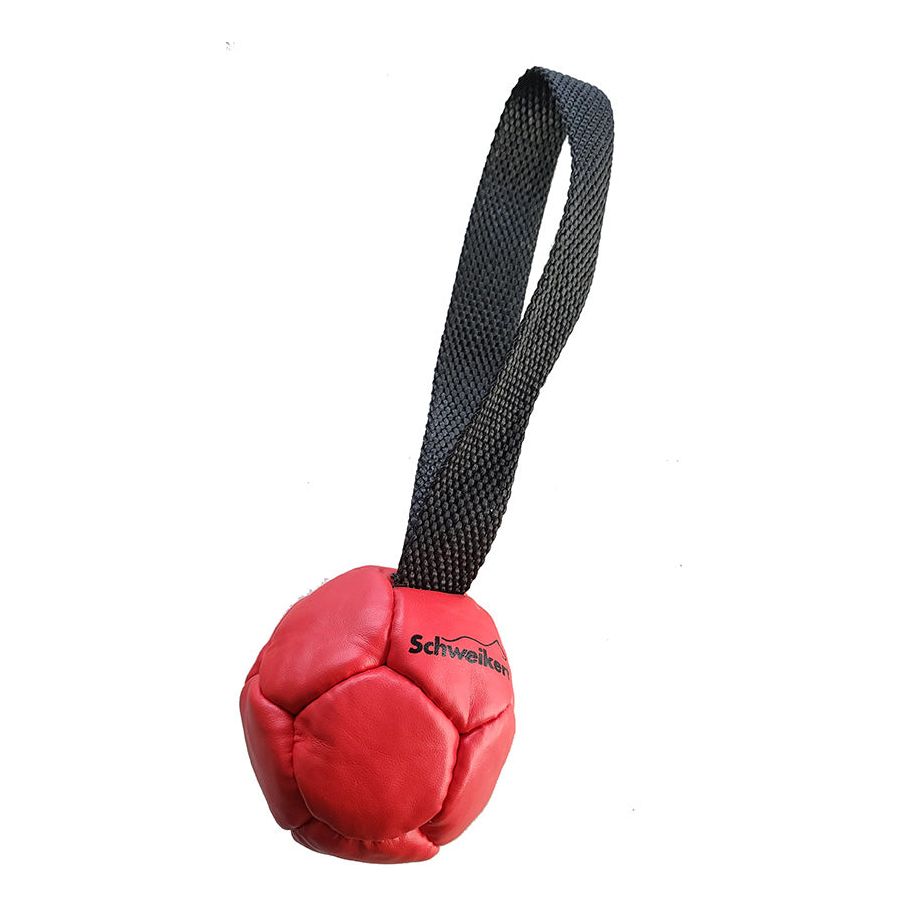 Pelota de Piel con cuerda Rellena de Silicona 8cm