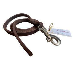 BRAUN | Correa de piel Marrón trenzada para perros (11mm)