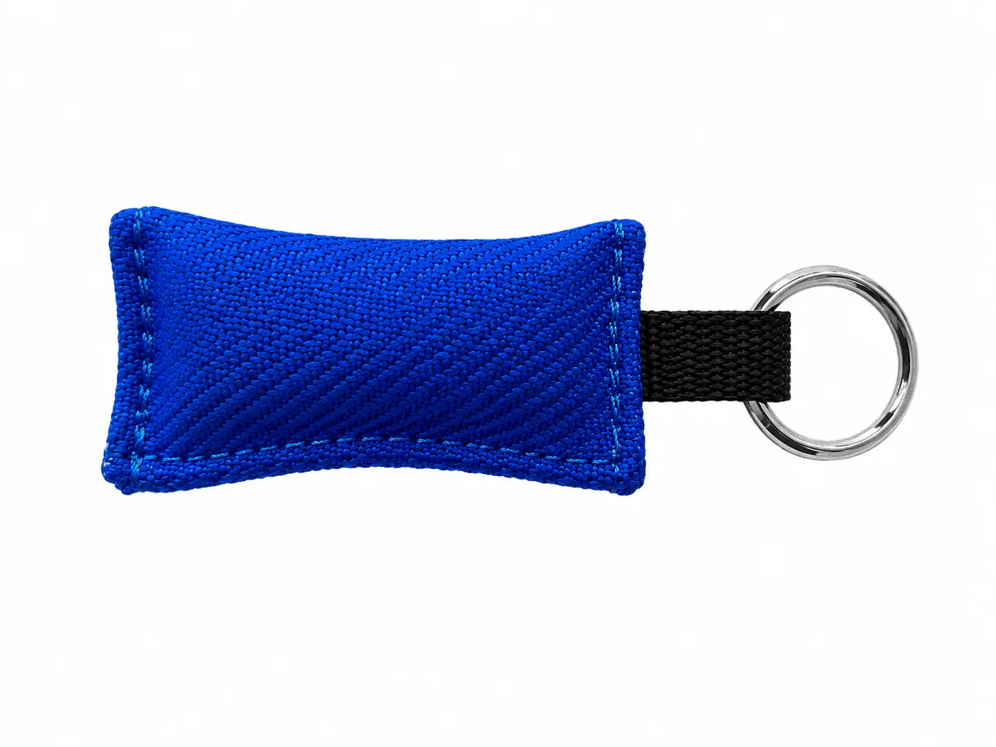 llavero mini mordedor azul con asa