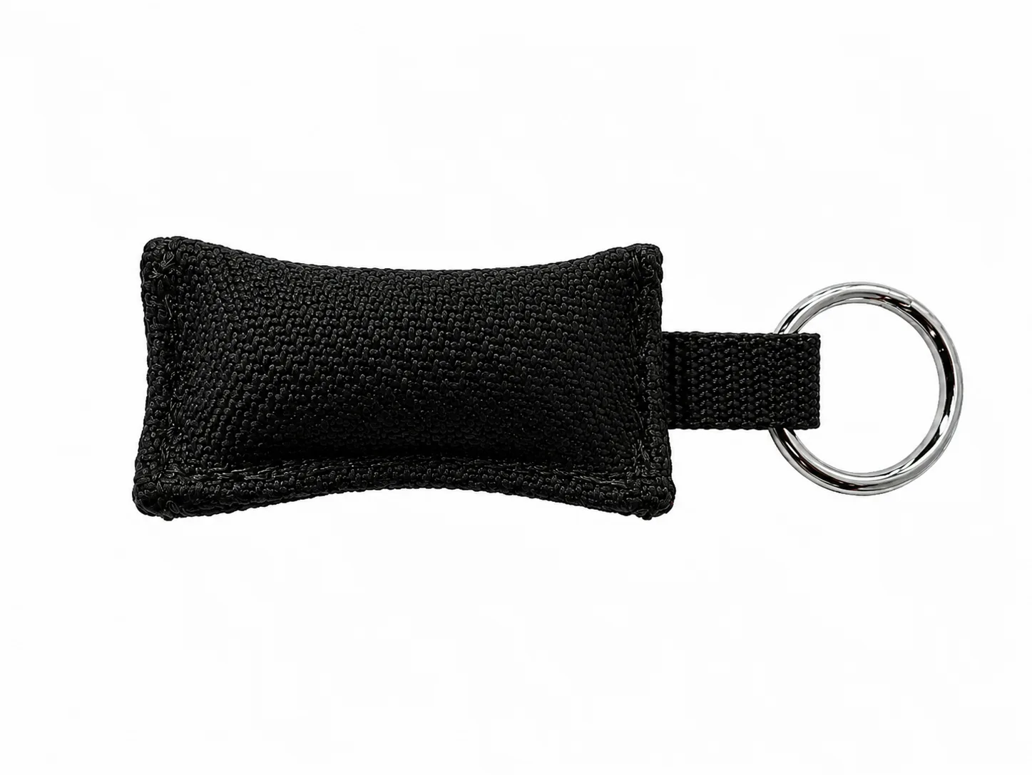 llavero mini mordedor negro con asa